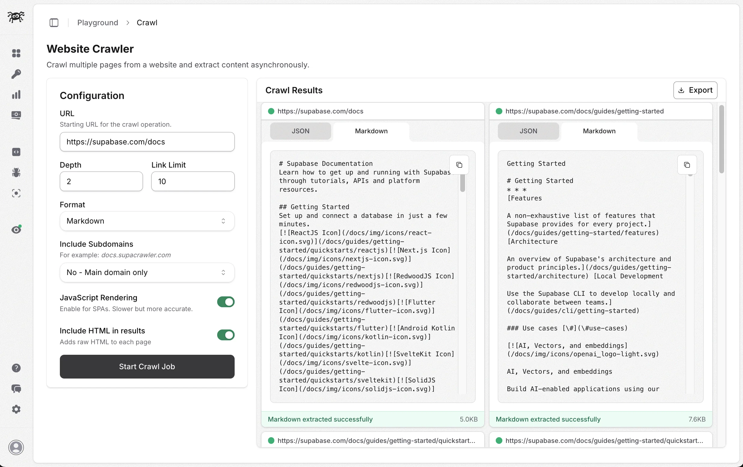 Crawling a Full Documentation Site Using the Crawl Endpoint